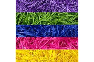 JUINGIO 500 Grammi di Carta Velina Tagliuzzata Kraft tagliuzzata Raffia Cestino, Carta Tagliuzzato per Confezioni Regalo e riempimento di scatole Regalo Carta Tagliuzzata per Regali (5 Colori)