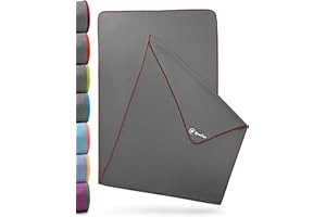 NirvanaShape Non-slip yoga towel | Hot yoga towel with non-slip beads | Yoga towel overlay for yoga mat (73" 25" | 185x63 cm)