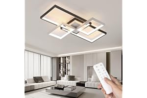 OTREN Plafoniera LED Soffitto Dimmerabile, Moderna Lampadario da Soffitto con Telecomando, Anello Plafoniera per Soggiorno, Camera da letto, Cucina, Sala da Pranzo, Bianco, 3000K-6500K, 65 * 42 * 8CM