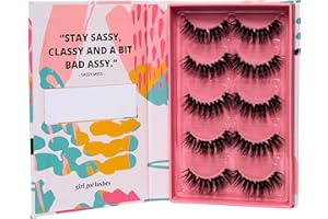 ‎GIRL GOT LASHES GirlGotLashes Sassy Mess Große Boxen Handgemachte Wimpernextensions Wimpernverlängerung für Zuhause 5 Wimpern-Paare Lashes mit 5-7 Tagen Halt Vegan