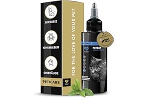 Peticare Anti-Parasiten Mittel für Katzen-Ohren | Gegen Ohrmilben Räude Pilze | lindert Juckreiz & fördert Regenerationsprozess | einzigartiges PRS® System für Lange Wirkung - petCat Health 3011
