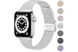 Ouwegaga kompatybilny z paskiem Apple Watch 38 mm 40 mm, 41 mm, 42 mm, 44 mm, 45 mm, 49 mm, metalowy pasek ze stali nierdzewnej, kompatybilny z iWatch Series 8, 7, 6, 5, 4, 3, 2 1/SE Ultra