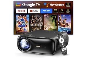 NexiGo PJ40 Pro Google TV-projektor, native 1080p, 4K-stöd, AI-bildförbättring, 800 ANSI lumen, smart projektor med automatis