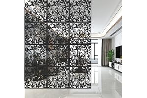 ‎ALEAWOL aleawol 12 Stück Hängender Raumteiler Schwarz, 40x40cm DIY Raumteilers Bildschirm, Paravent Raumteiler Hängepaneel Raumteilers Trennwand Hängend für Innendekoration Wohnzimmer Esszimmer Schlafzimmer