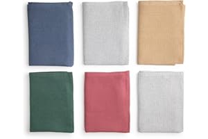 BOSKIMO Strofinacci Cucina Premium Cotone – Set 6 Panni Cucina in Microfibra e Spugna, Canovacci Assorbenti in Cotone, Panni Pulizia Arcobaleno