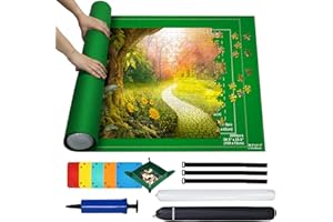MOZOOSON Jigsaw Mat - Jigsaw Puzzle Storage Mat for up to 1000 1500 2000 Pieces, Felt Roller with 6 Puzzle Sorters, Travel Bag for Adults and Children, H2000