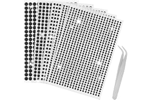 Sularpek 2542 Piezas Pegatinas de Diamante de Imitación, 5 Hojas Brillantes para La Cara, Pegatinas Cara Brillantes Festival, Para Nail Art, Facial, Arte DIY, Manualidades, con Pinzas-3/4/5/6mm Negro