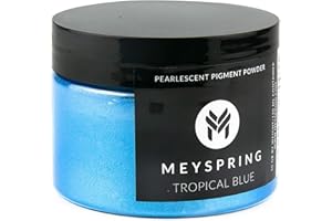 MEYSPRING Pigment de couleur en résine époxy bleu tropical – 50 g – Idéal pour l'art en résine, la résine époxy et la résine UV – Poudre de mica pour résine époxy