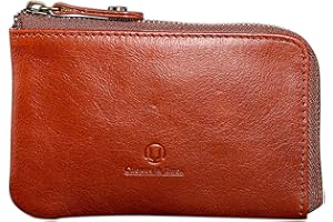 Cronus & Rhea® | Funda de Lujo Hecha de Cuero Exclusivo (Aeacus) | Llavero - Caja dominante - Titular de la Clave | Cuero Real | con Elegante Caja de Regalo | Hombres - Mujeres (Coñac)