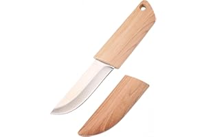 NHQZ Coltello a Lama Fissa in Acciaio Inossidabile,Coltello da Caccia 9 CM con Manico e Guaina In Plastica ABS,Adatto per il Sopravvivenza,la Campeggio,la Casa,la Cucina