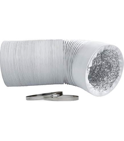Aluflexrohr Abluftschlauch 160mm X 2m – Flexibel, Hitzebeständig Bis 100°C, Mit Schlauchschelle