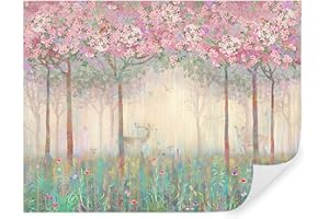 GENERIC Tapeko - Carta da parati per bambini, fotomurali 400x280 cm, foresta fatata, natura, alberi, fioritura, bambini fotografica murale per camera da letto, multicolore u62100