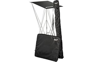 Spider Folding Standing Desk in Black with Transport Bags Acrylic Desk 49 x 49 cm 115 cm Standing Height Lightweight, Foldable Lectern Made of Sturdy Aluminium and Acrylic