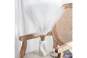 LEUYUEE 30 erba di pampa bianca – 55 cm finta erba di pampa decorazione artificiale alta erba di pampa per matrimonio, composizione floreale, decorazione per feste, Natale e casa