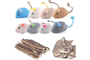 Fanshiontide 38Pcs Matatabi Bâtons Chat, 30 Bâtons d'herbe à Chat Naturel Matatabi 8 Souris Jouet pour Chat Herbe à Chat pour Jouets Chat d'intérieur Nettoyage des Dents Petite Herbe à Chat
