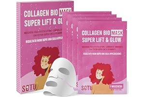 Setù - 4 Maschere Viso Coreane al Collagene | Skincare Coreana Antiage Idratante e Illuminante | Maschera Collagene Viso per Pelle Luminosa e Distesa