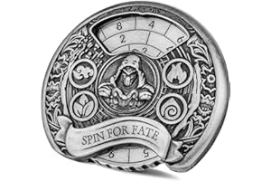 KELLER & WEBER Rogue Roulette Dés Spinner, 7-en-1 Métallique Spinner de Dés DND, Gyroscope du Bout des Doigts, Cadeaux D&D avec Sacs Cadeaux Logo Dragon, Jeu de Rôle, Accessoires de Jeu de Société, Argent Foncé