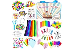 VLUINANI 1600 Stück Bastelset Kinder DIY Kunsthandwerk Bastelkoffer Bastelbedarf zum basteln Pfeifenreiniger Kulleraugen Perlen Kreativ Scrapbooking Bastelset für Mädchen Jungen 4 5 6 7 8 Jahre Geschenke