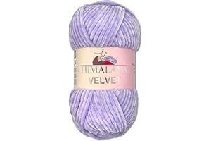 Wohnkult Himalaya - Gomitolo di lana Velvet Dolphin, soffice ciniglia, 100 g, per accessori, indumenti e coperte, 40 colori a scelta (90005 | lilla)