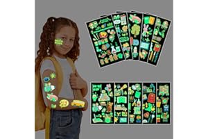 JOYEASE Tatuaże z okazji rozpoczęcia szkoły dla dziewcząt i chłopców, 10 arkuszy, świecące naklejki na rozpoczęcie szkoły, prezent dla gości, na rozpoczęcie szkoły, drobne przedmioty na rożek szkolny