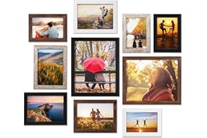 Giftgarden Ramki w 3 różnych rozmiarach, 4 ramki 10 x 15, 4 ramki 13x18, 2 ramki 20 x 25, wielokolorowe ramy, dekoracja domu, 10 sztuk