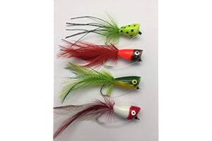BESTCITY Poppers Select Temporada Selection Set de 8 moscas de pesca para lucios, lubina, trucha, perca, mosca, pescados, paquete #102