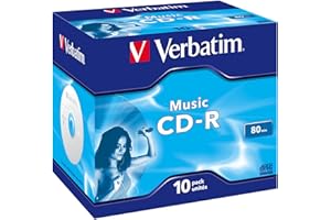 VERBATIM Pack de 10 CD-R Audio MusicLifePlus 80min 16x surface Crystal