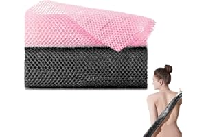 GOIEHIR 2 Piezas Africanas Esponja Red Larga, Africano Esponja de Baño, Esponja Exfoliante Africana, Para Hombres y Mujeres (Negro, Rosa)