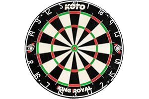 ‎KOTO DARTS KOTO King Royal Kork Dartscheibe, SteelDartscheibe Offizielles Turniermaß aus hochwertigen A-Klasse Sisal Bristles, Profi Dartboard, extra dünne Drahtränder