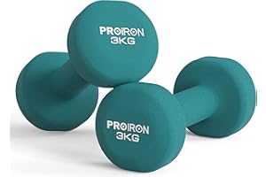 PROIRON Anti-Slip Neoprene Dumbbell Pair 1kg 1.5kg 2kg 3kg 4kg 5kg 6kg 7kg 8kg 10kg and Weights Set (1 kg/2 kg/3 kg Pair with Stand) for Women Men Gym Home Exercise Arm Hand-Macaron Colors