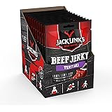 Jack Links Beef Jerky Teriyaki – 12er Pack (12 x 25 g) – Proteinreiches Trockenfleisch vom Rind – Getrocknetes High Protein D