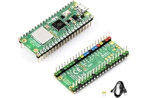 WONRABAI Pico 2 W with Color Coded Pre-Soldered Header Compatible with Raspberry Pi Pico 2 W Board+ USB Cable, 2.4GHz 802.11n WiFi and Bluetooth 5.2, RP2350 Chip Dual-Core& Dual-Architecture Design