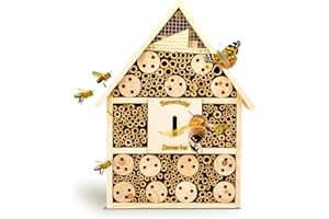 bambuswald© Hôtel à Insectes 28,5 x 9 x 39 cm | Abri hôtel pour Abeilles et Insectes - abri d'insectes en matériaux naturels. Protection de la Nature et des espèces vivantes pour la Maison - nichoir