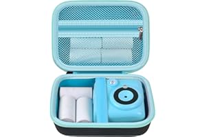 CASMILEE Kinderkamera Tasche, Sofortbildkameras Schutzhülle für VTech KidiZoom Print Cam/ für Gofunly/ für HiMont/ für ASTGMI/ für GREENKINDER/ für CalineGam Digital Kamera, für Druckpapier - Nur Hülle-Schwarz