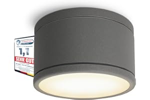 ‎SSC-LUXON SSC-LUXon CELI-WX Aufbau LED Strahler dimmbar 230V für Bad & Außen IP44 - Badstrahler anthrazit rund SIGOR LED GX53 6W warmweiß