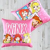 TA&Ccedil; Lisanslı Pamuk Winx Cute Kırlent &Ccedil;ok Renkli Tekli