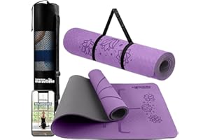 LA MENTE ES MARAVILLOSA - Esterilla de Yoga, Pilates y Fitness【E-Book, Bolsa y Correa de Hombro】Colchoneta Hipoalergénica y Antideslizante TPE para Deportes, Gimnasio en Casa | 183x61 cm