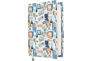 KAPAX Custodia a libro – Copertina rigida per libri in brossura, tessuto lavabile, protezione per libri, imbottita, custodia per tablet e PC, per adulti (Cinema, M)