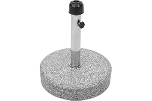 Mendler Sonnenschirmständer HWC-F92, Schirmständer Schirmhalter, Granit - 24kg rund grau