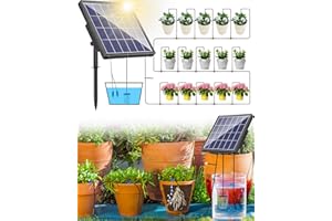 Biling Solar Bewässerungssystem Balkon 15M Bewässerungssystem Solar Tröpfchenbewässerung Automatische Solar Bewässerung 2.5W Solarbewässerungssyteme für Garten Pflanzen Hochbeet Gewächshaus Urlaub