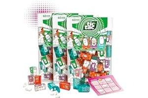 NOHAWA Tic Tac Mini Travels Mix 3x228g Lilliput – 180x cajas de TicTac individuales – Menta, Naranja, Menta Verde, Fruta de la Pasión y Melocotón en paquete grande Tic Tac XXL Mini dulces + juego TicTacToe