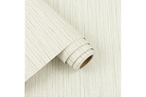 ARTHOME WALL DECOR Arthome Autoadesiva Carta da parati 44cmx6m Beige Lino Panno Strutturato,Pellicola Adesiva per mobili Rimovibile Impermeabile Decorazioni per Mobili Camera,rivestimento murale attaccati