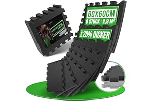 ‎ATHLETICPRO AthleticPro Bodenschutzmatte Sets mit [30x30cm] oder [60x60cm] extra dicke Bodenmatten [20% mehr Schutz] - Rutschfeste Schutzmatten für Fitnessraum