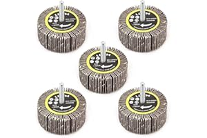 Utoolmart - Ruote con mandrino con testa abrasiva, 60 mm, per levigatura, lucidatura, lucidatura e lucidatura rotante, kit di accessori utilizzati per la macinazione 5 pezzi