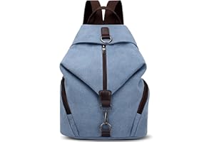 DORRISO Femme Sac à Dos en Toile Léger Sacoche pour Ordinateur Portable Grande Capacité Antivol Sac à Dos de Voyage pour Femmes Bleu B