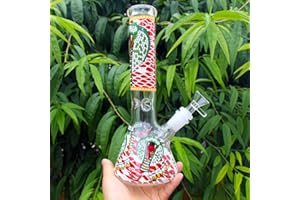 BONGBONGBONG Snake Glass Bong - 14.5mm Bowl, 26cm Height, 400g, Glowing Water Bong with Tornado Filter