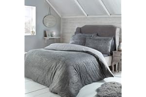 Sleepdown 5056242740926 Komplet poszewek na kołdrę, polar, szary, king