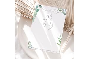 THE LITTLE PARTY COMPANY Hen Party Games Botanical Green Leaf Design-Hen party accessories- Wedding Hen Games-Hen Bag Fillers ( What Dress Will The Bride Be Wearing Cards x10)