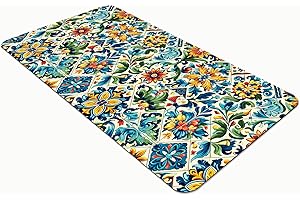 Comart - Tappeto Cucina Austin - Impermeabile - Antiscivolo - Antimacchia - Lavabile in Lavatrice - Passatoia in Poliestere - per Corridoio e Cucina - Made in Italy - Piastrelle Tiles - 50x100 cm