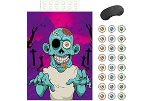FEPITO Appunta Il bulbo oculare sul Gioco di Halloween di Zombi con 24 Adesivi a bulbo oculare di Zombi per bomboniere e Decorazioni di Halloween